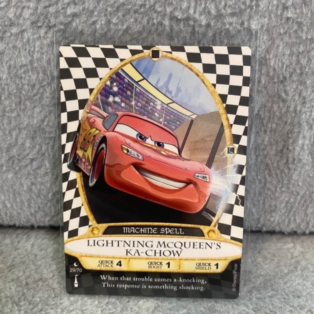 Disney Sorcerers of the Magic Kingdom Lightning McQueen Ka-Chow 29/70 Card EUC
